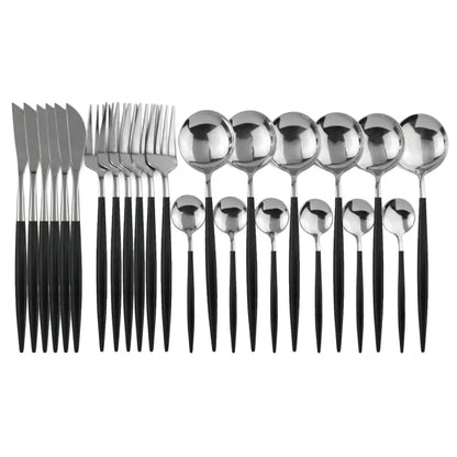 Black Gold 24-Piece Dinnerware Set