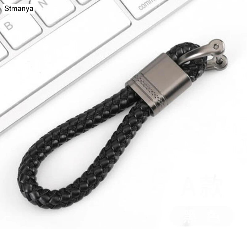 Hand-Woven Leather Keychain