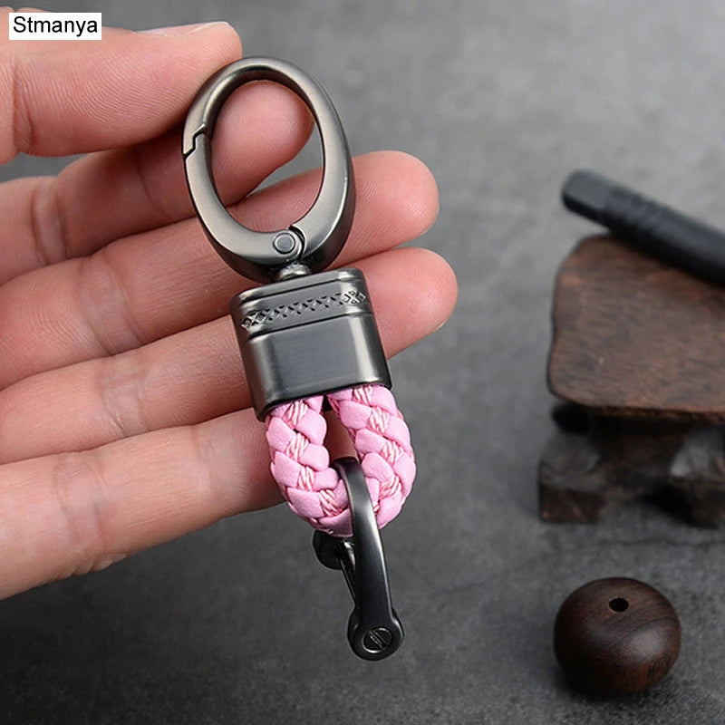 Hand-Woven Leather Keychain