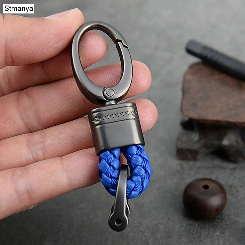 Hand-Woven Leather Keychain
