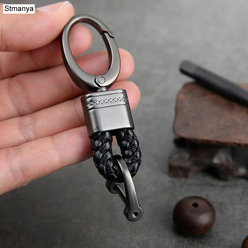 Hand-Woven Leather Keychain