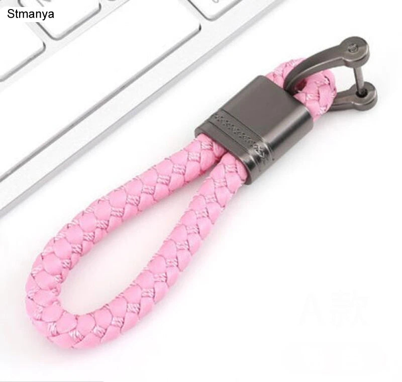Hand-Woven Leather Keychain