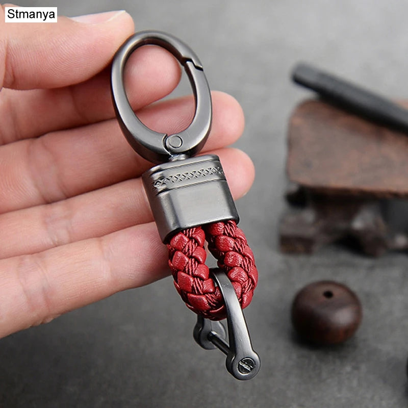 Hand-Woven Leather Keychain