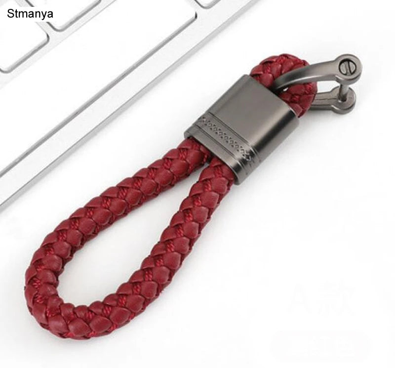 Hand-Woven Leather Keychain