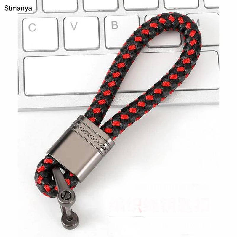 Hand-Woven Leather Keychain