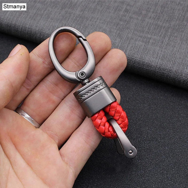 Hand-Woven Leather Keychain