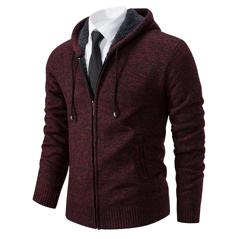 Men’s Casual Fleece Sports Jacket – Warm Zipper Cardigan with Stand Collar