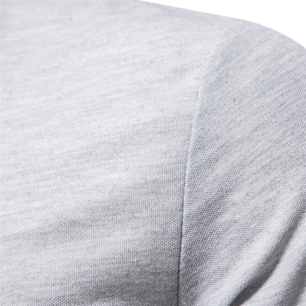 Men’s Long Sleeve Polo Shirt – Deer Embroidery & Premium Comfort