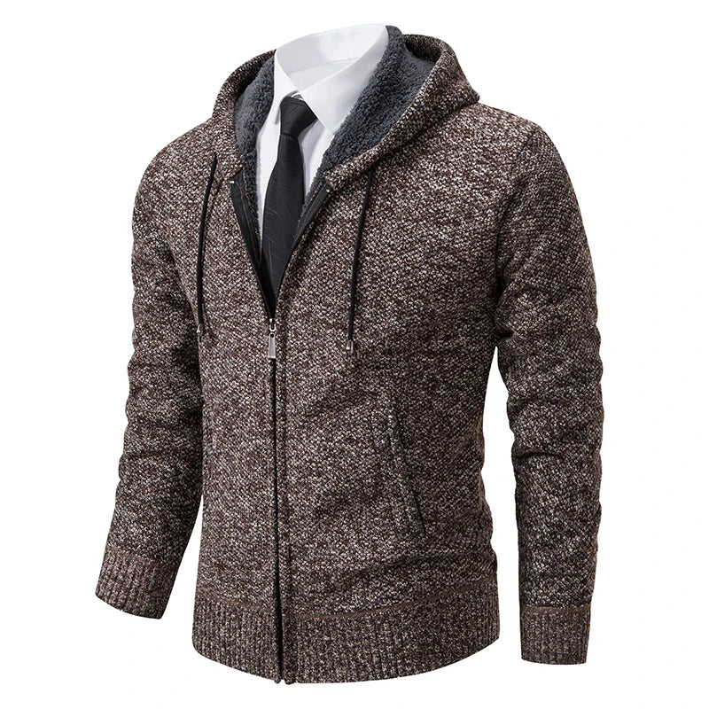 Men’s Casual Fleece Sports Jacket – Warm Zipper Cardigan with Stand Collar