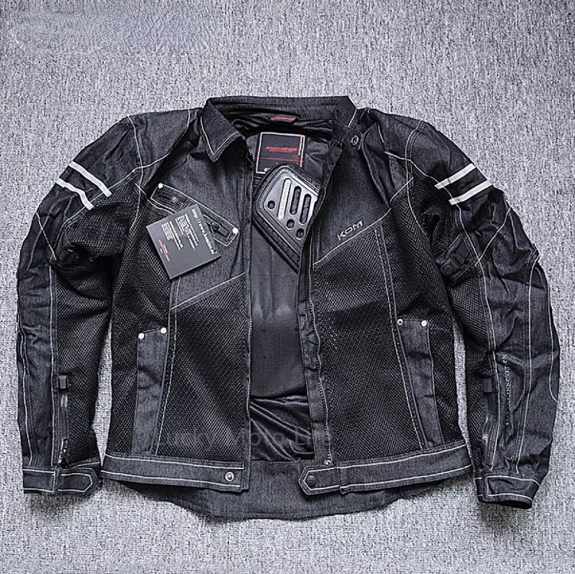KOMINE JK006 Motorcycle Jacket – Breathable Denim Mesh High-Performance Riding Jacket