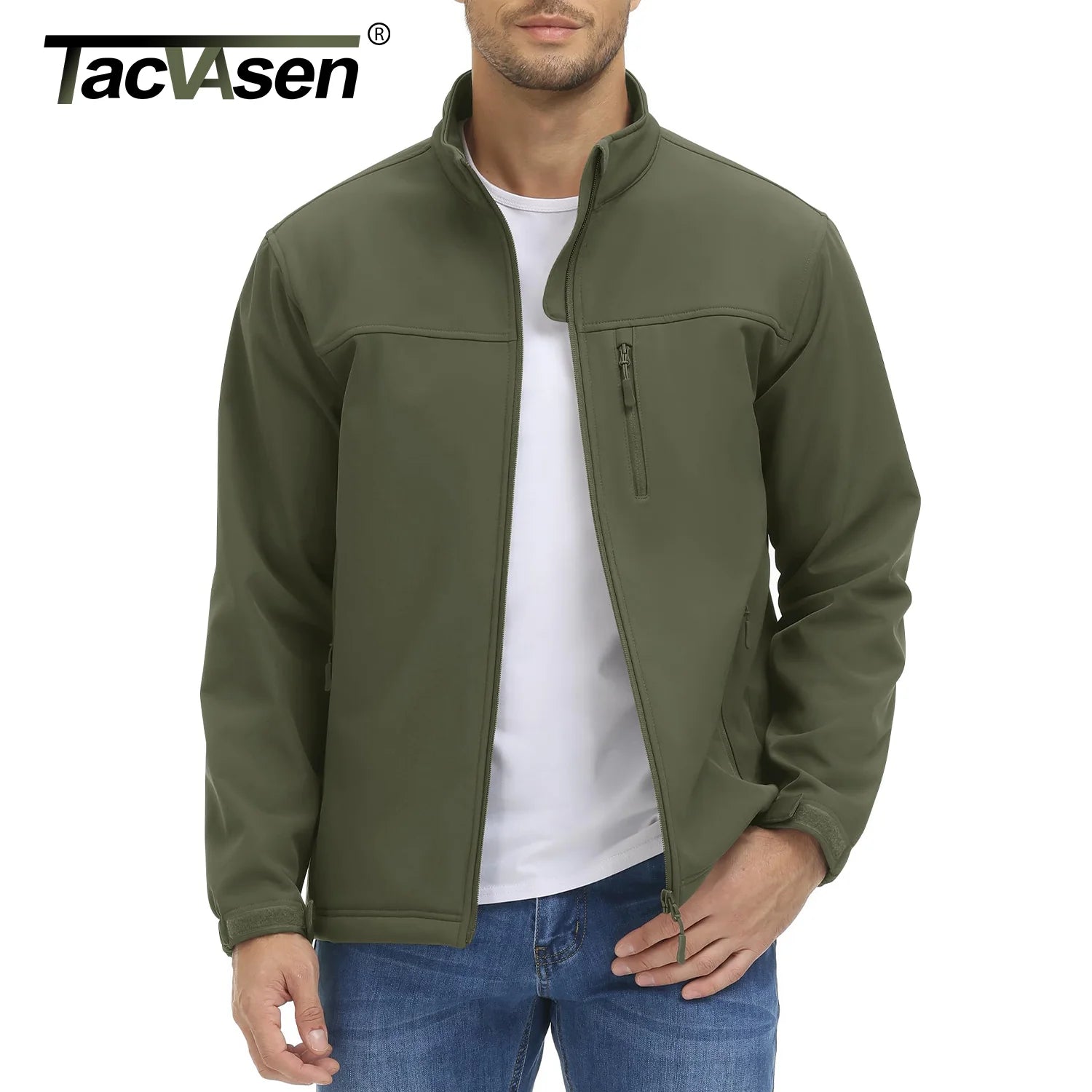 TACVASEN Men’s Waterproof Fleece Lining Windbreaker – Softshell Thermal Outdoor Jacket
