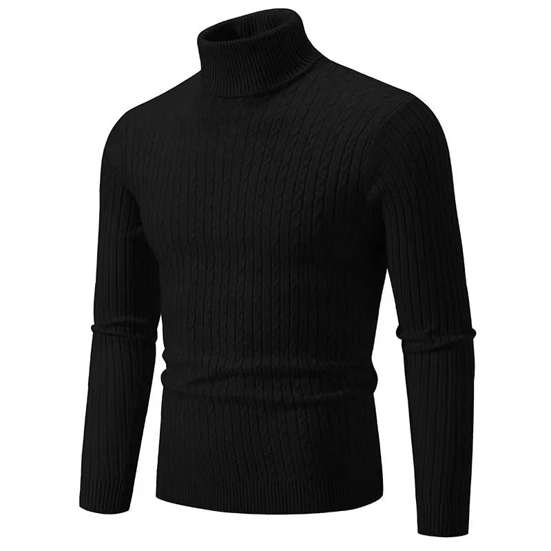 Men’s High Neck Knitted Sweater – Warm, Soft & Stylish Winter Turtleneck Pullover