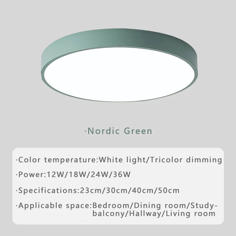 Macaron LED Ceiling Light – Nordic Minimalist Ultra-Thin Design