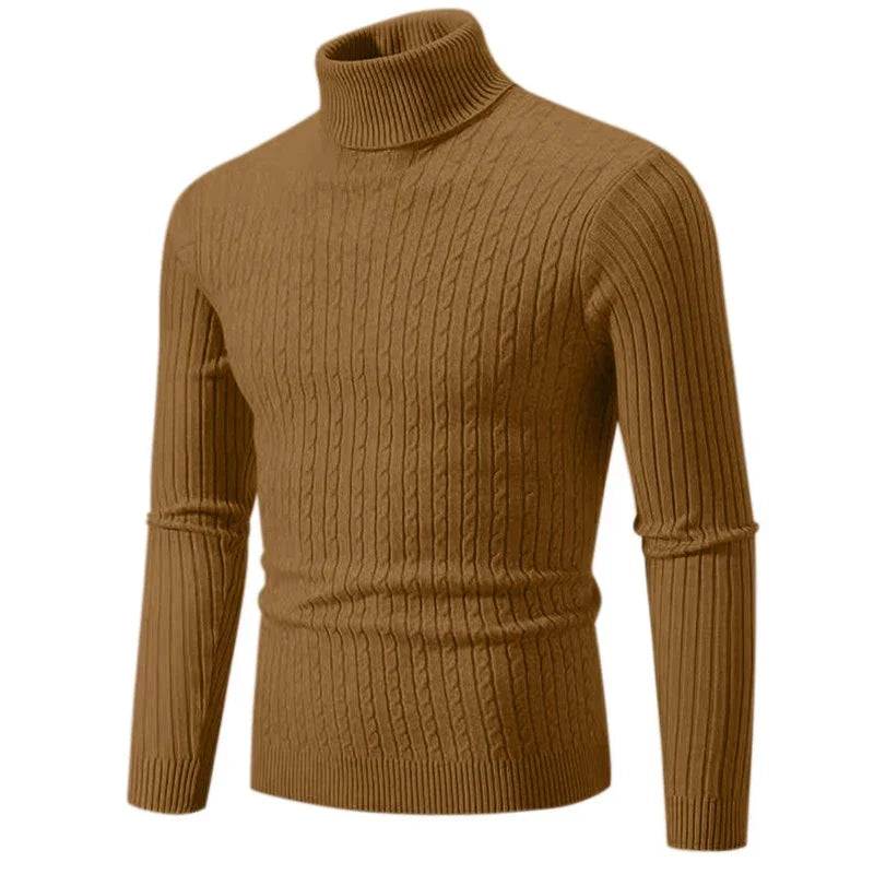 Men’s High Neck Knitted Sweater – Warm, Soft & Stylish Winter Turtleneck Pullover