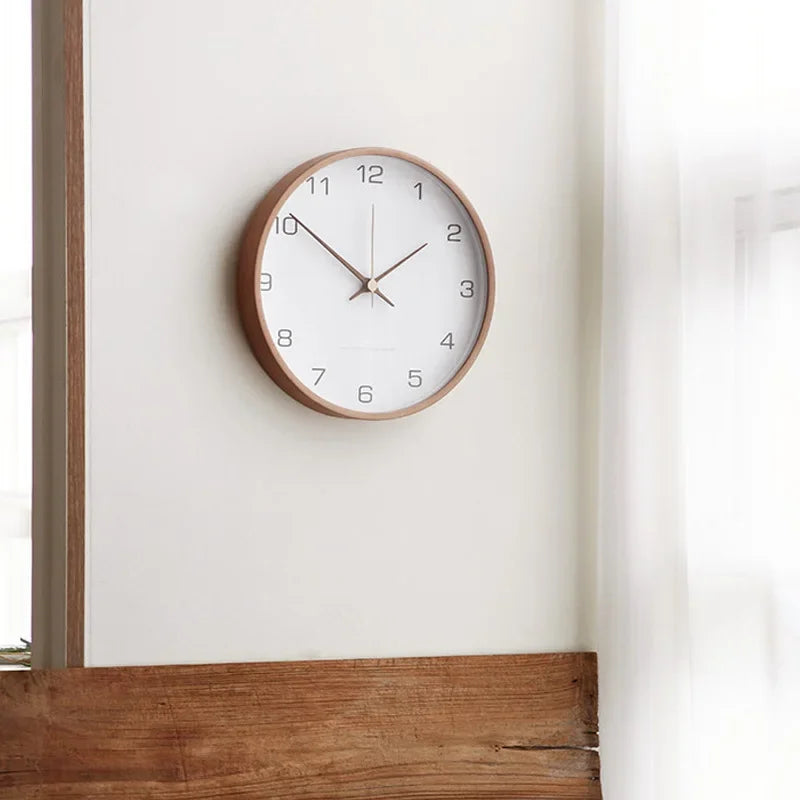 Nordic Solid Wood & Glass Wall Clock