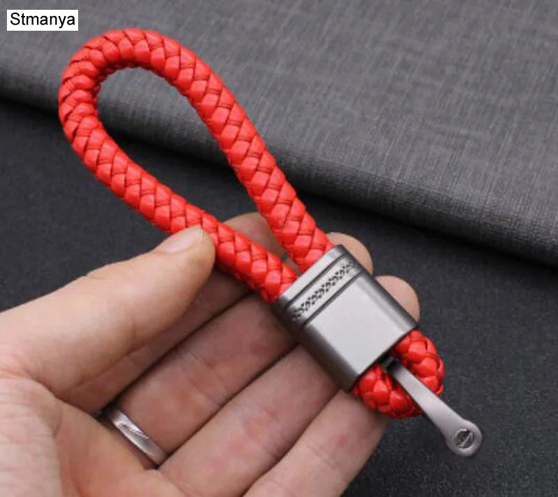 Hand-Woven Leather Keychain