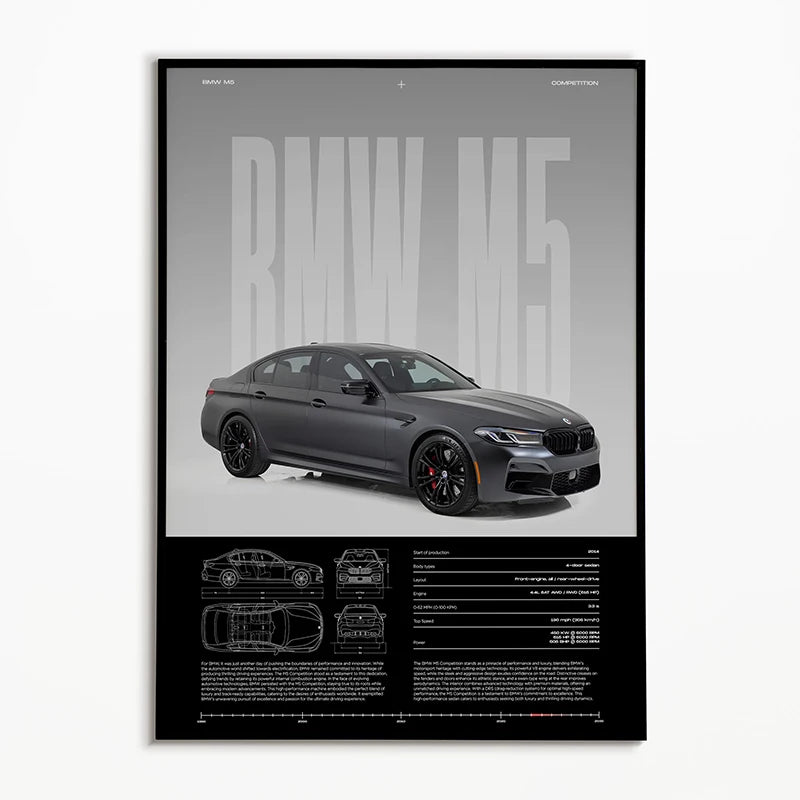 Black & White Classic Cars Poster – Vintage Canvas Wall Art