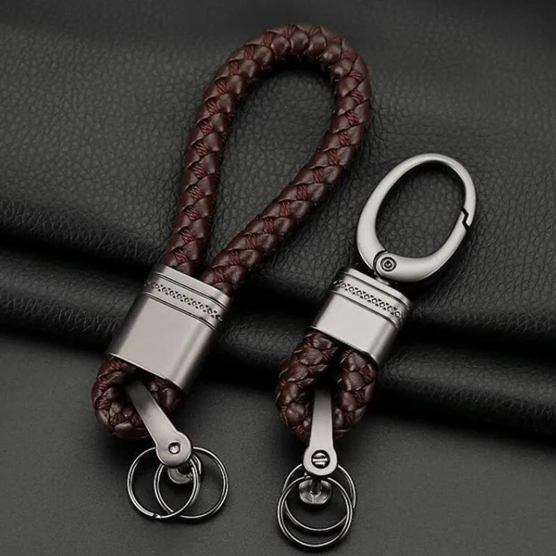 Hand-Woven Leather Keychain