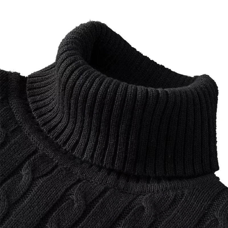 Men’s High Neck Knitted Sweater – Warm, Soft & Stylish Winter Turtleneck Pullover