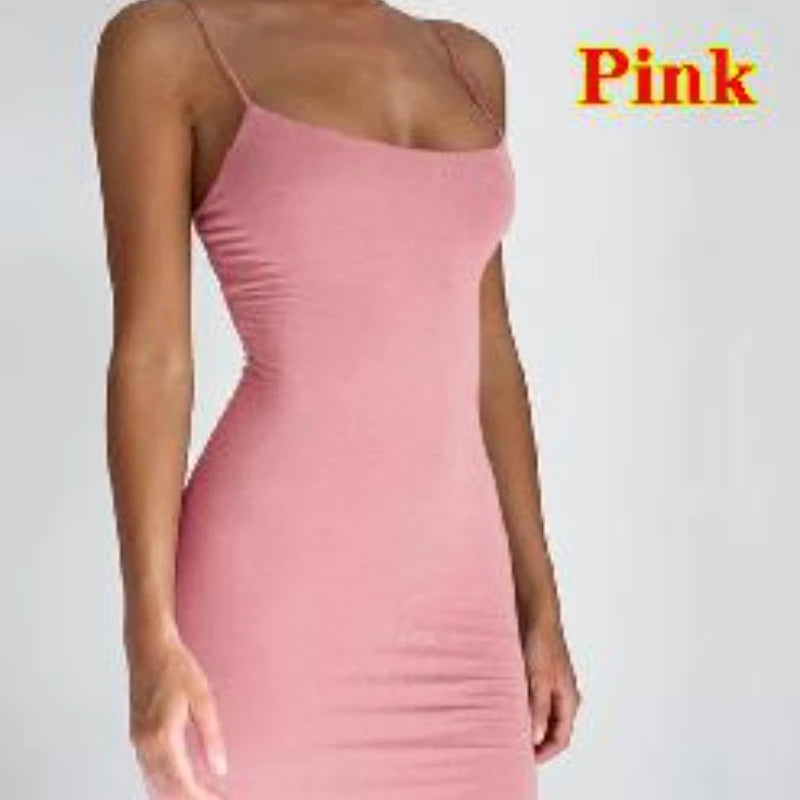 Summer Spaghetti Strap Mini Dress – Sexy Bodycon Club & Party Dress for Women