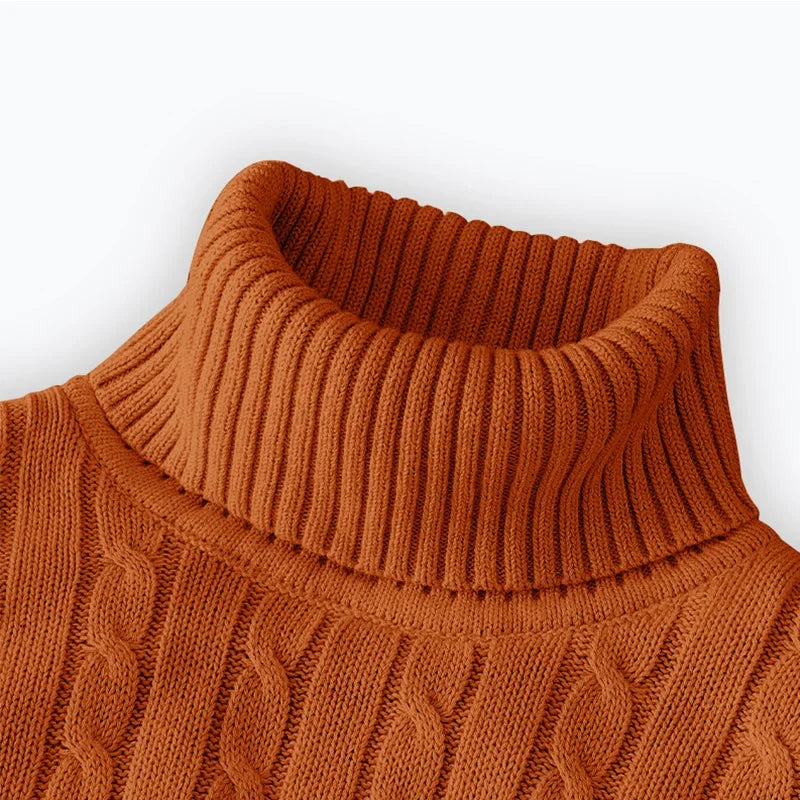 Men’s High Neck Knitted Sweater – Warm, Soft & Stylish Winter Turtleneck Pullover