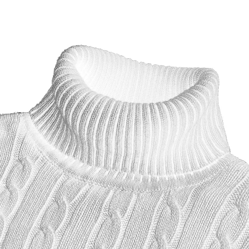 Men’s High Neck Knitted Sweater – Warm, Soft & Stylish Winter Turtleneck Pullover
