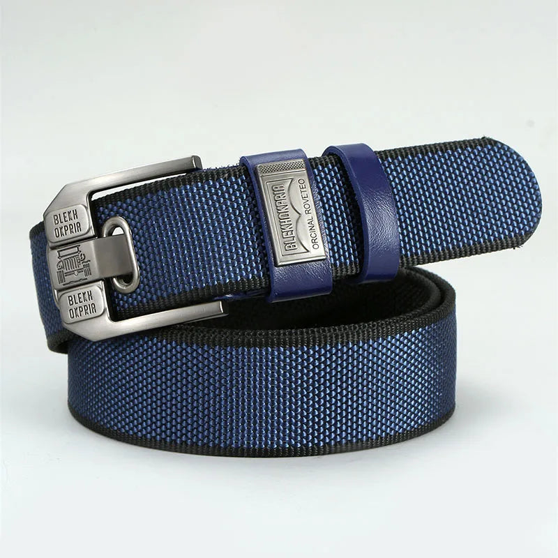 Men’s Retro Canvas Belt with Metal Pin Buckle