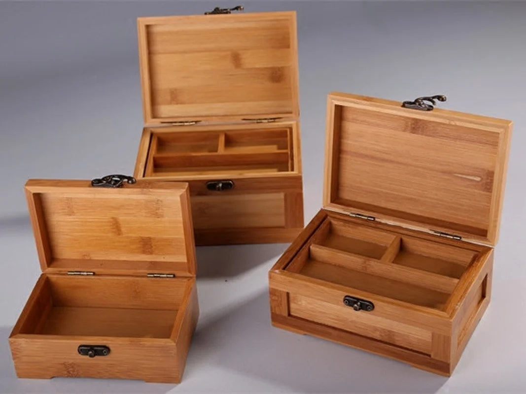Bamboo Jewelry Storage Box – Handcrafted Wooden Organizer