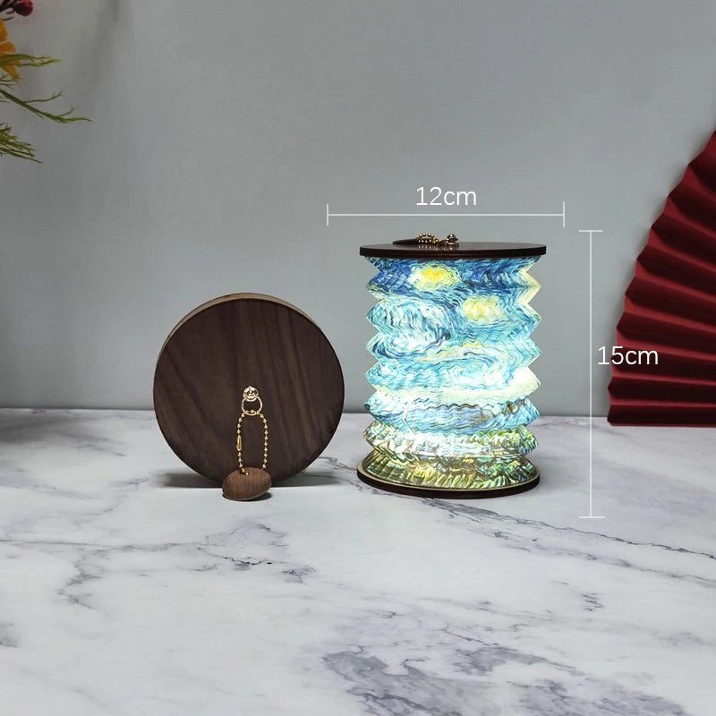 Japanese-Style Foldable LED Lantern – Creative Rechargeable Table Lamp