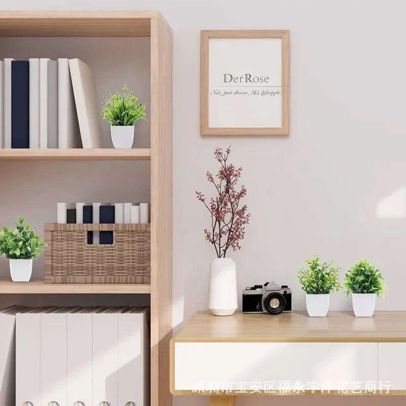 Artificial Green Bonsai – Eucalyptus Fake Potted Plant for Home, Office, or Garden Decoration