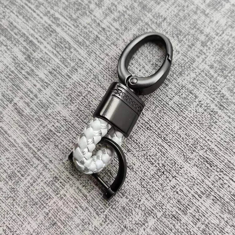Hand-Woven Leather Keychain