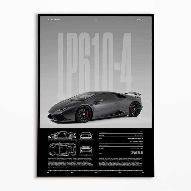 Black & White Classic Cars Poster – Vintage Canvas Wall Art
