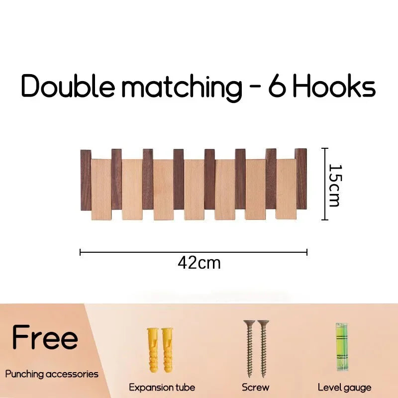 Wall-mounted Solid Wood Coat Rack