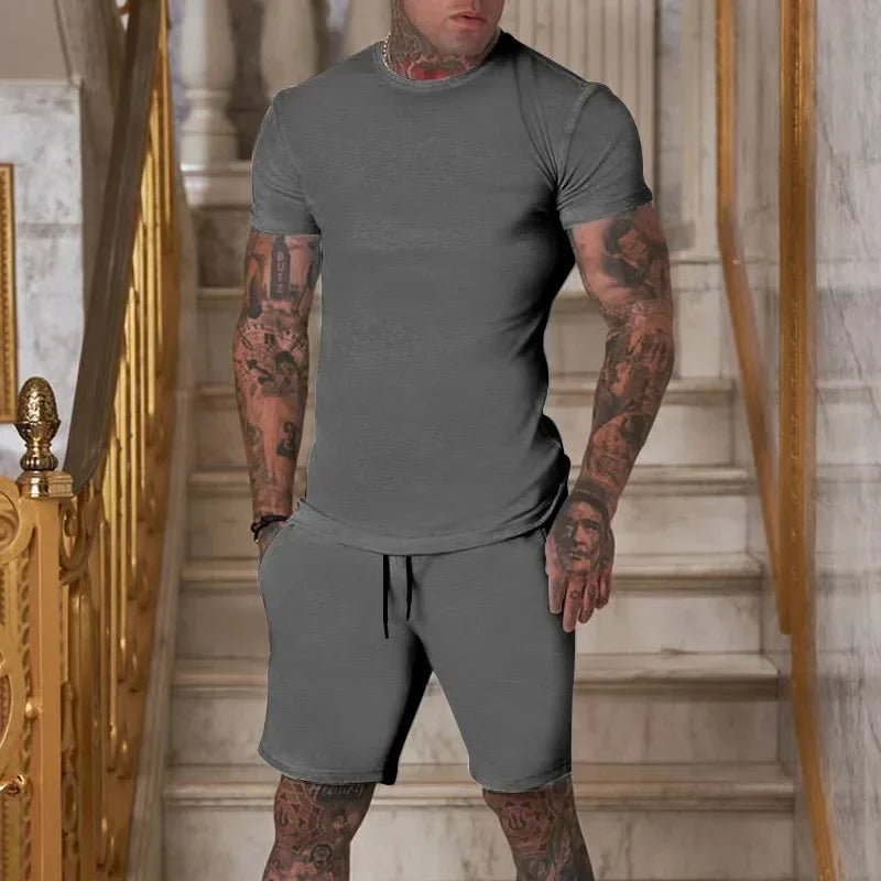 2025 Men’s Breathable Sportswear Set – Quick-Dry T-shirt & Shorts