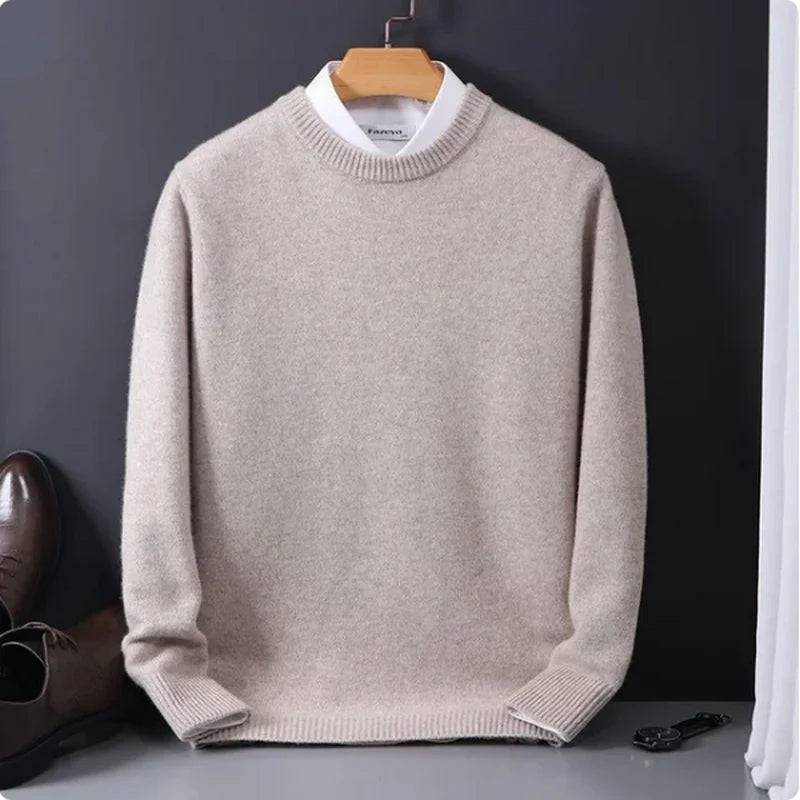 Men’s Cashmere Knit Sweater – Korean Style Oversized Pullover