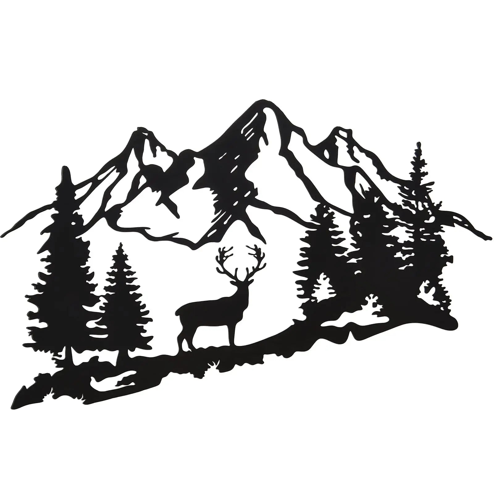 Rustic Metallic Forest & Mountain Wall Art