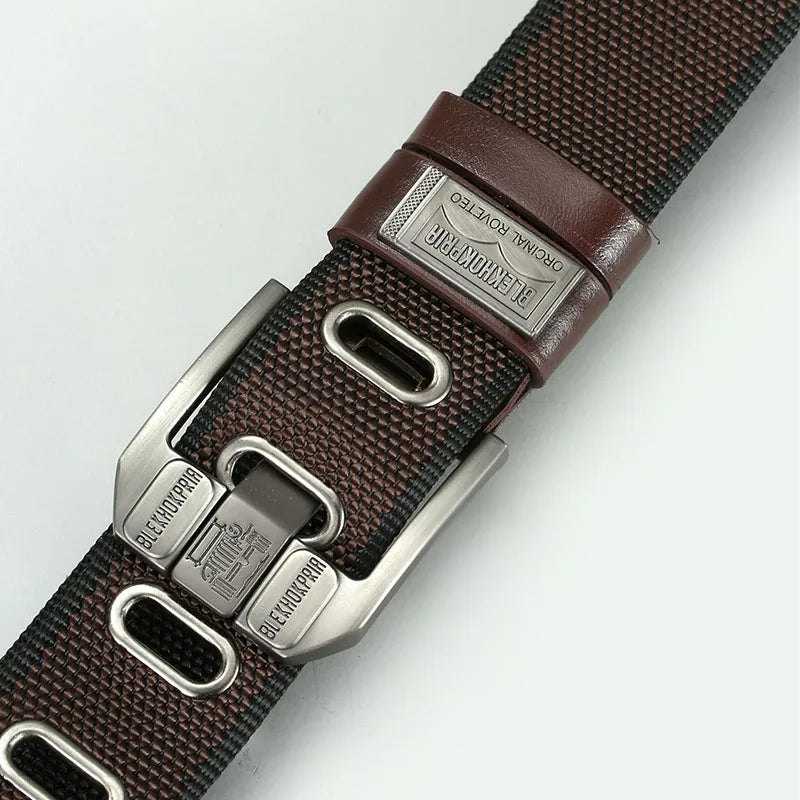 Men’s Retro Canvas Belt with Metal Pin Buckle