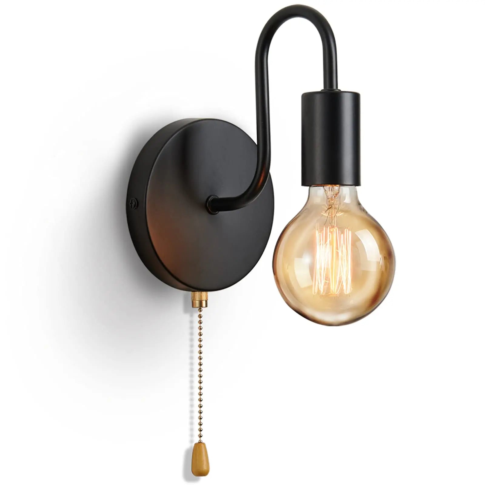 Nordic Industrial Wall Lamp – Vintage Black Iron Wall Light Fixture