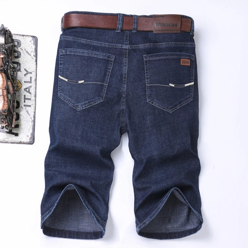 Men’s Summer Denim Shorts – Classic Stretch Straight Fit Jeans