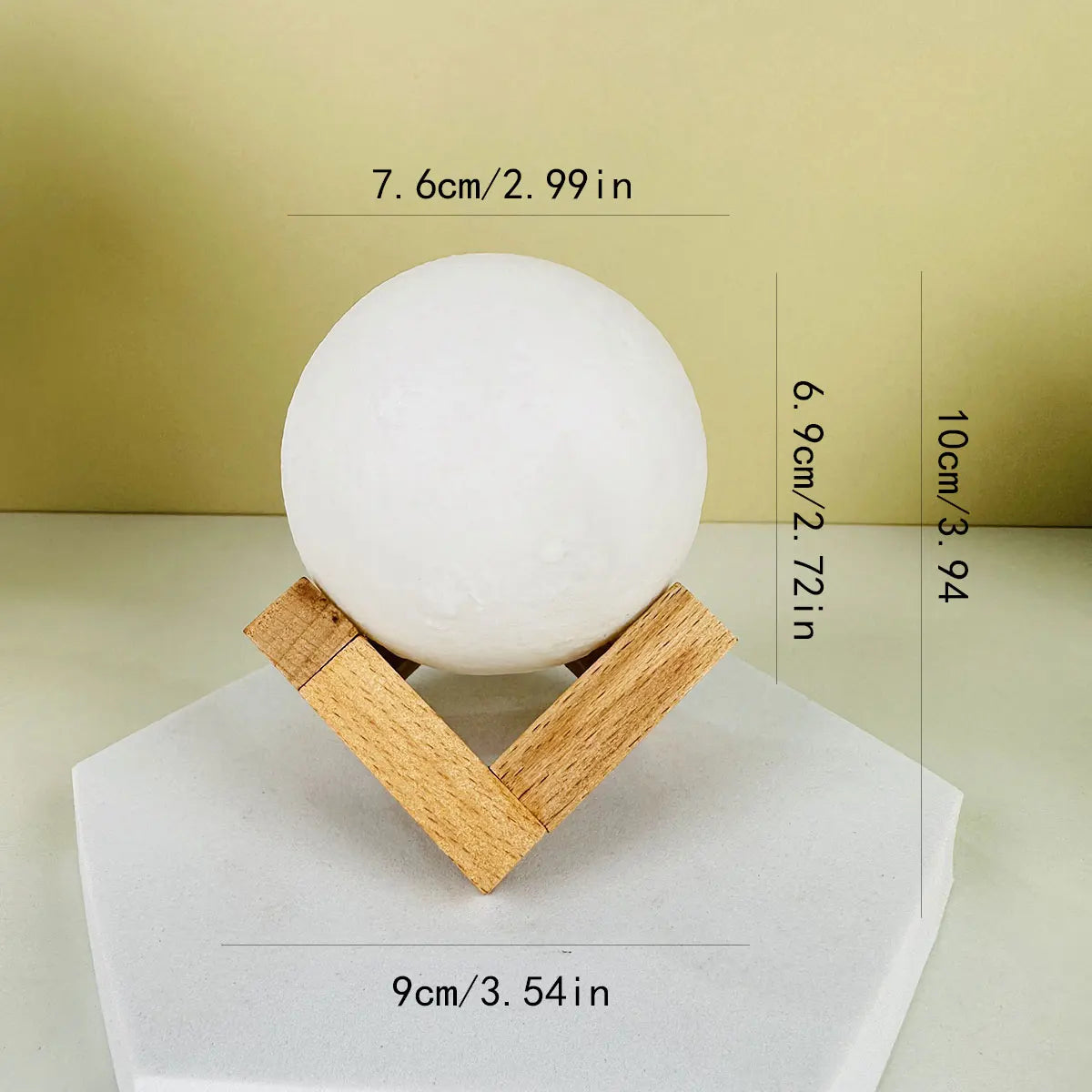 Moon Light Lamp with Wooden Stand – Romantic LED Night Light