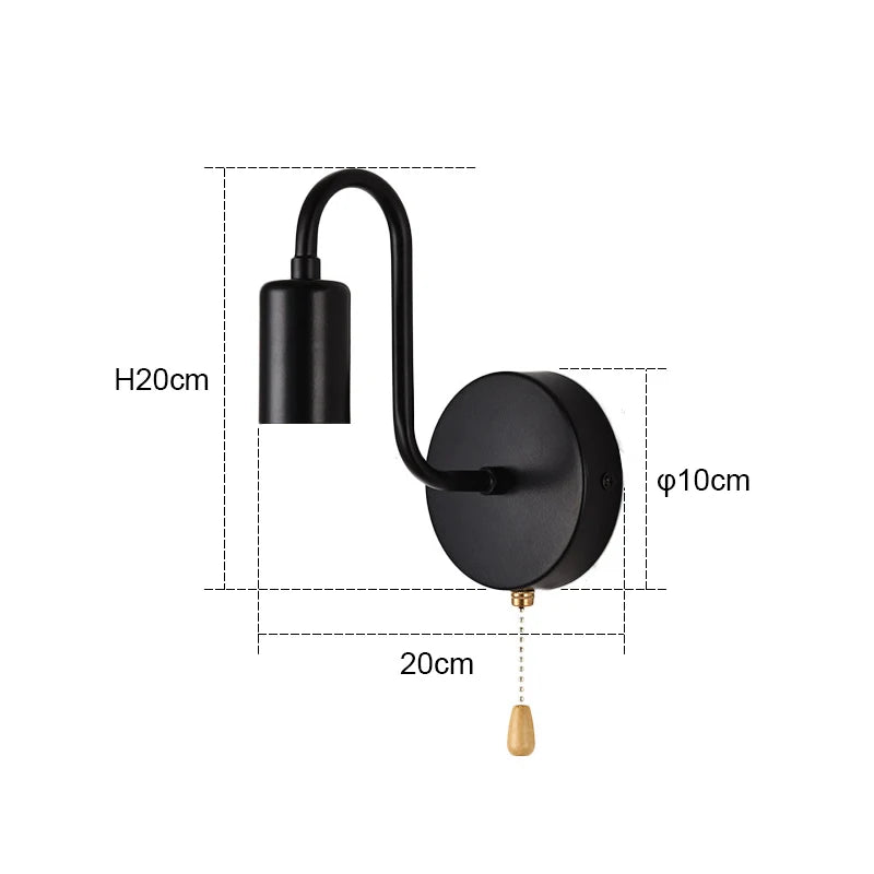 Nordic Industrial Wall Lamp – Vintage Black Iron Wall Light Fixture