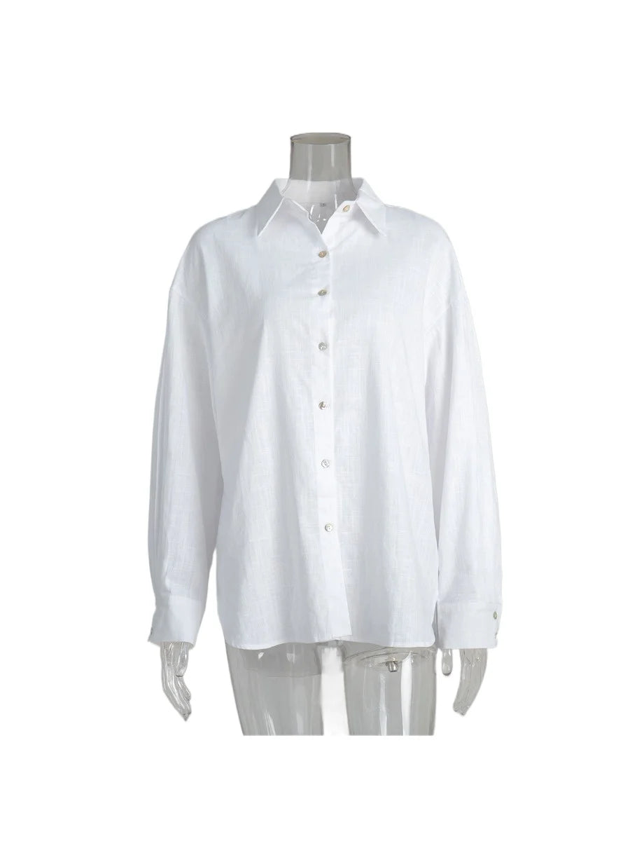 Bornladies 100% Cotton Casual Shirt – Women’s Loose Fit Summer Essential