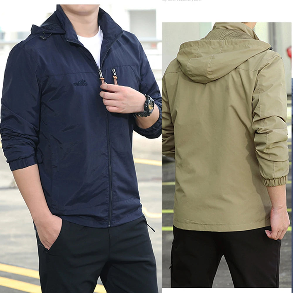 Men’s Tactical Windbreaker Jacket – Waterproof, Lightweight & Hooded