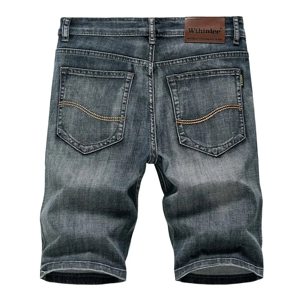 Men’s Summer Denim Shorts – Classic Stretch Straight Fit Jeans