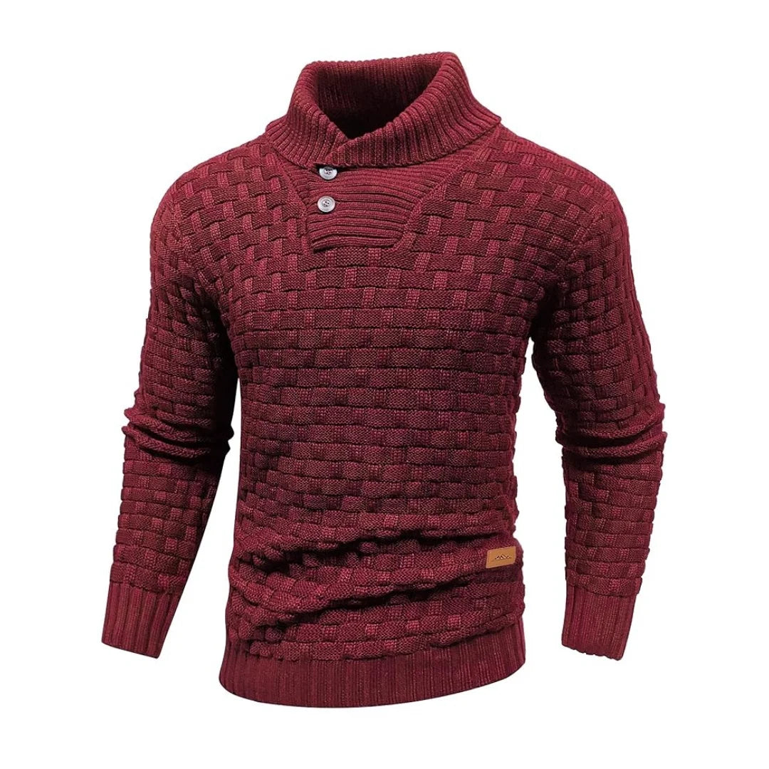 Men’s Winter Knitted Sweater – Soft, Warm & Textured Crew Neck Pullover