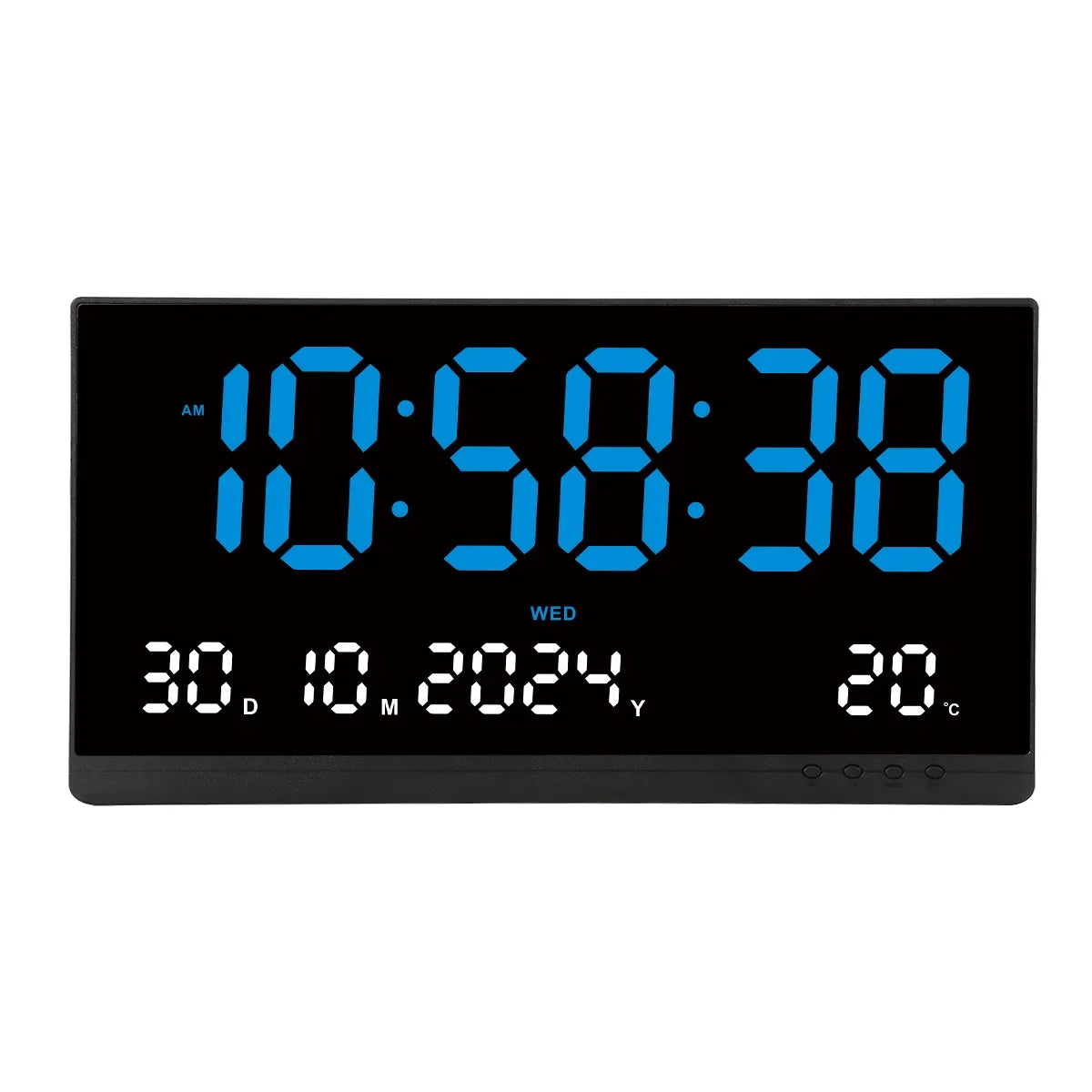 Minimalist LED Wall Clock 21” with Date & Temperature Display