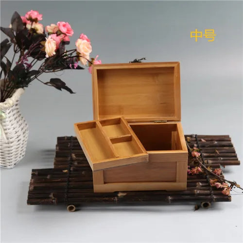 Bamboo Jewelry Storage Box – Handcrafted Wooden Organizer