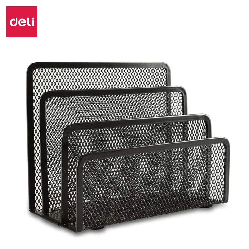 3-Layer Black Metal Desk Organizer