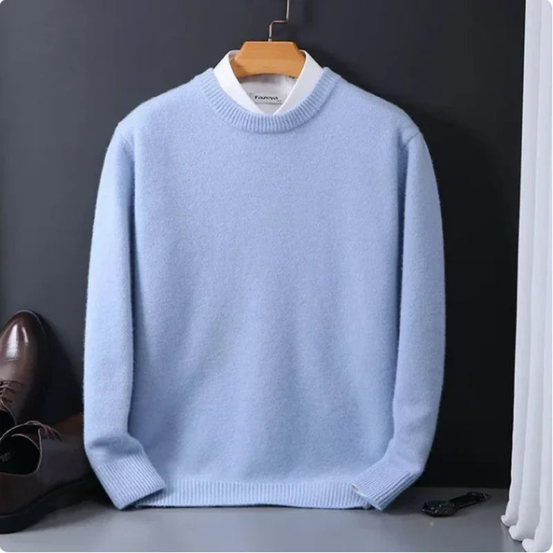 Men’s Cashmere Knit Sweater – Korean Style Oversized Pullover