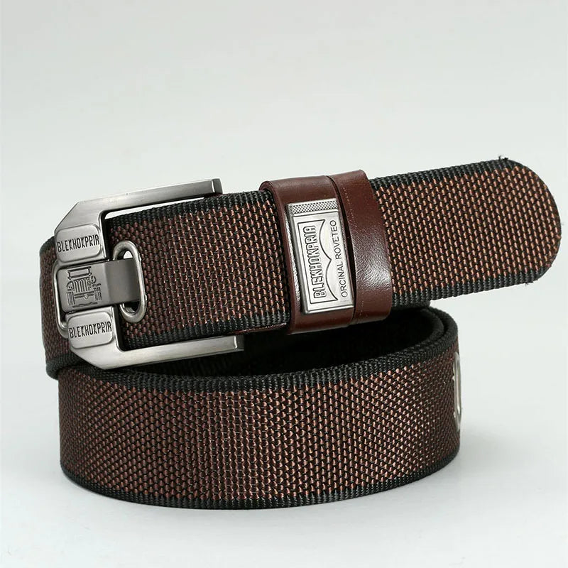 Men’s Retro Canvas Belt with Metal Pin Buckle
